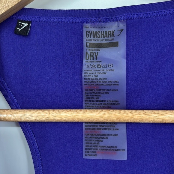 GymShark Dry Crossback Crop Racerback Tank Women’s Size Medium in Purple - Picture 2 of 9